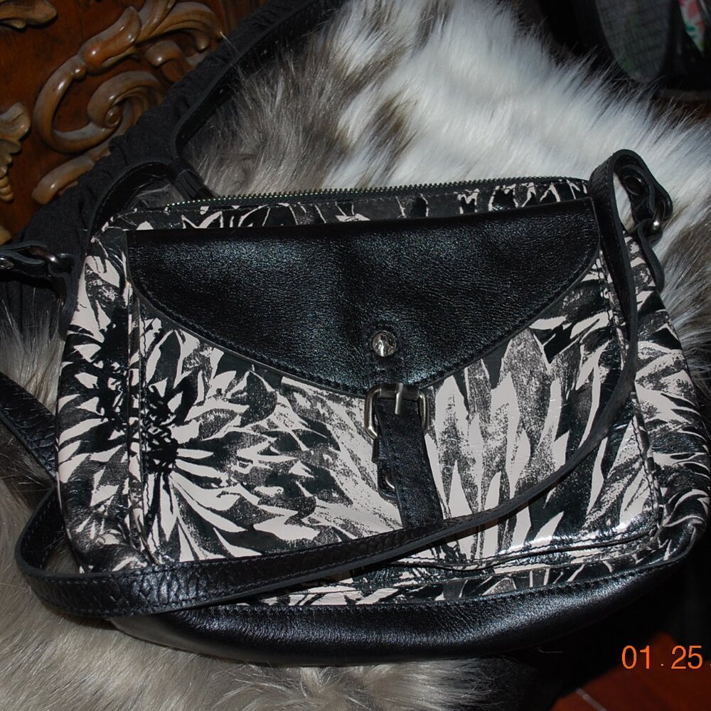 Patricia Nash Black Floral Crossbody